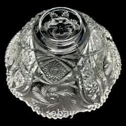 L. E. Smith Buttons and Daisy Punch Bowl 15 Set 12 4.5 oz Cups and Glass Ladle
