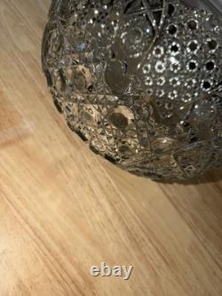 L E Smith Crystal Daisy and Button Punch Bowl 12 Cups, Glass Ladle beautiful