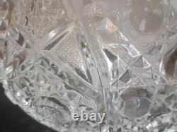L E Smith Crystal Daisy and Button Punch Bowl 12 Cups, Glass Ladle beautiful con