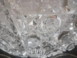 L E Smith Crystal Daisy and Button Punch Bowl 12 Cups, Glass Ladle beautiful con