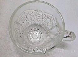 L. E. Smith Cut Clear Glass Daisy & Button Punch Bowl Vintage 13Tall X 16.5Wide