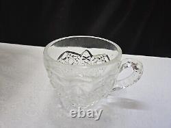 L. E. Smith Cut Clear Glass Daisy & Button Punch Bowl Vintage 13Tall X 16.5Wide