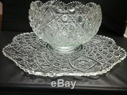L. E. Smith Daisy And Buttons 12.5 Punch Bowl, 23 Underplate And 12 Cups
