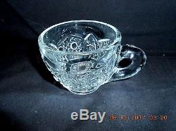 L. E. Smith Glass Co. Daisy & Button Pattern Punch Bowl & 18 Cups withOriginal Box