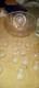 L. E. Smith Glass Co. Punch Bowl With Horseshoe Radiant Daisy Pattern & 12 Cups