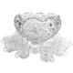 L E Smith Glass Company Daisy & Button Punch Bowl Set with 17 Cups-Excellent
