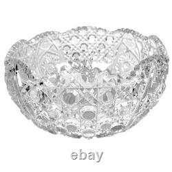 L E Smith Glass Company Daisy & Button Punch Bowl Set with 17 Cups-Excellent