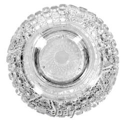 L E Smith Glass Company Daisy & Button Punch Bowl Set with 17 Cups-Excellent