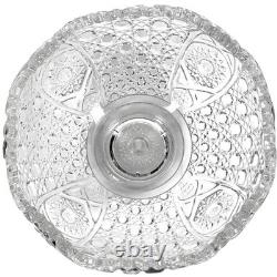 L E Smith Glass Company Daisy & Button Punch Bowl Set with 17 Cups-Excellent