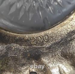 L E Smith Glass Daisy and Button Punch Bowl, Silver Stand, 12 Cups, Glass Ladle