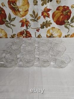 L E Smith Glass Daisy and Button Punch Bowl, Silver Stand, 12 Cups, Glass Ladle