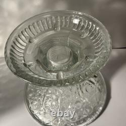 L E Smith Glass Daisy and Button punch bowl and pedestal set 12 Cups