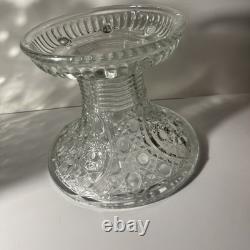L E Smith Glass Daisy and Button punch bowl and pedestal set 12 Cups