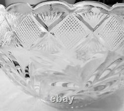 L. E. Smith Glass Holiday Punch Bowl Set 13 pieces