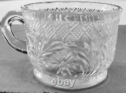 L. E. Smith Glass Holiday Punch Bowl Set 13 pieces