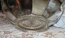 L E Smith Glass Moon & Stars Punch Bowl with 10 Cups & Underplate & ladle