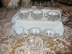 L E Smith Glass Moon & Stars Punch Bowl with 10 Cups & Underplate & ladle