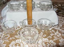 L E Smith Glass Moon & Stars Punch Bowl with 10 Cups & Underplate & ladle