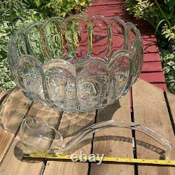 L E Smith Glass Old Dominion Punch Bowl 18 Cups & Glass Ladle withOriginal Box