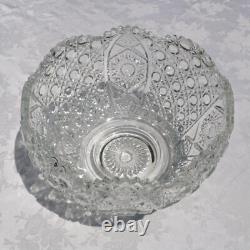 L. E. Smith Glass Punch Bowl Set Daisy & Button Ladel & 18 Cups 20pcs total Vtg