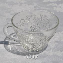 L. E. Smith Glass Punch Bowl Set Daisy & Button Ladel & 18 Cups 20pcs total Vtg