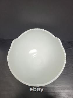 L. E. Smith Milk Glass Aztec Large Bowl with Pedestal & 12 Cups Punch Set