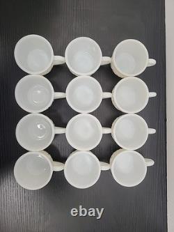 L. E. Smith Milk Glass Aztec Large Bowl with Pedestal & 12 Cups Punch Set
