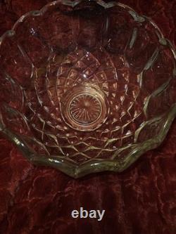 L. E. Smith Old Dominion Punch Bowl Floriform Tulip Diamonds