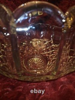 L. E. Smith Old Dominion Punch Bowl Floriform Tulip Diamonds