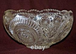 L. E. Smith PUNCH BOWL & Underplate + 12 Cups SLEWED HORSESHOE VG Vintage Cond