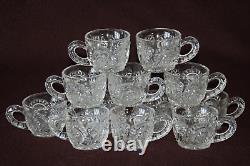 L. E. Smith PUNCH BOWL & Underplate + 12 Cups SLEWED HORSESHOE VG Vintage Cond