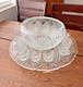 L. E. Smith Pineapple Punch Bowl Set Glass Bowl Torte Platter 12 Cups Vintage