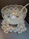 L. E. Smith Punch Bowl set Pineapple With Petestal 18 Cups SET