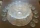 L. E. Smith Slewed Horseshoe Glass Punch Bowl & 22 Underplate with16 glasses