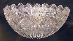 LARGE ABP American Brilliant Cut Glass Crystal Punch Bowl 15