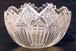 LARGE ABP American Brilliant Cut Glass Crystal Punch Bowl 15