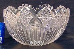 LARGE ABP American Brilliant Cut Glass Crystal Punch Bowl 15