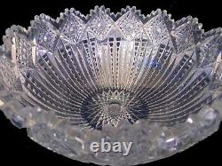 LARGE ABP American Brilliant Cut Glass Crystal Punch Bowl 15