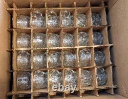 LE SMITH GLASS DAISY & BUTTON PUNCH BOWL With 24 Cups in Orig Box