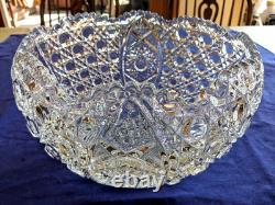 LE SMITH GLASS DAISY & BUTTON PUNCH BOWL With 24 Cups in Orig Box