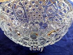 LE SMITH GLASS DAISY & BUTTON PUNCH BOWL With 24 Cups in Orig Box