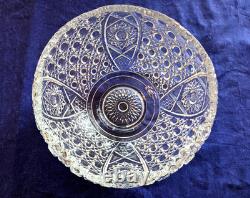 LE SMITH GLASS DAISY & BUTTON PUNCH BOWL With 24 Cups in Orig Box