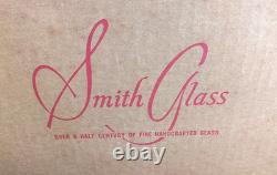 LE SMITH GLASS DAISY & BUTTON PUNCH BOWL With 24 Cups in Orig Box