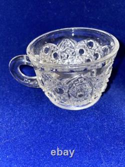 LE Smith 20 Pcs Complete Daisy & Buttons Punch Bowl Set Cups Glass Ladle Platter