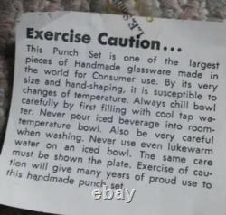 LE Smith 20 Pcs Complete Daisy & Buttons Punch Bowl Set Cups Glass Ladle Platter