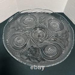 LE Smith Colony Horseshoe Pinwheel & Stars Punch Bowl Underplate 21 EUC HEAVY