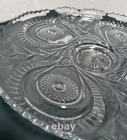 LE Smith Colony Horseshoe Pinwheel & Stars Punch Bowl Underplate 21 EUC HEAVY