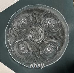 LE Smith Colony Horseshoe Pinwheel & Stars Punch Bowl Underplate 21 EUC HEAVY