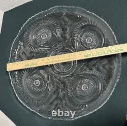 LE Smith Colony Horseshoe Pinwheel & Stars Punch Bowl Underplate 21 EUC HEAVY