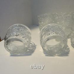 LE Smith Daisy & Buttons Punch Bowl Set with 18 Cups and Glass Ladle